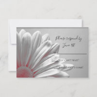 Red Floral Highlights Wedding RSVP Response Card