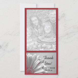 Red Floral Highlights Wedding Thank You Card