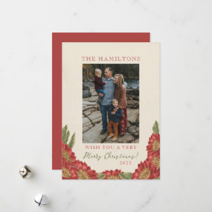 Red Floral Holiday Card