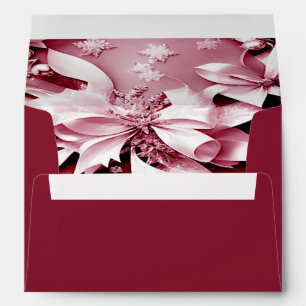 Red Floral Holiday Christmas Envelope