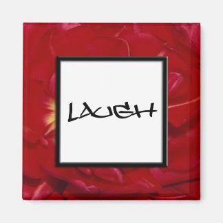 Red Floral Laugh Magnet