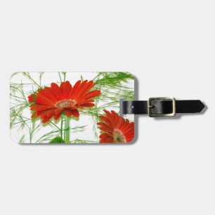 Red Floral Luggage Tag