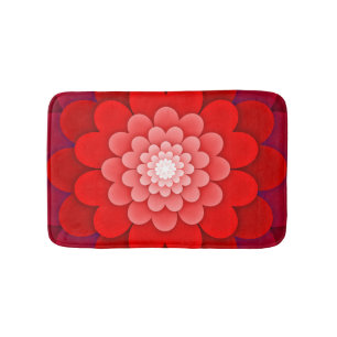 Red Floral Mandala-58566 Bath Mat