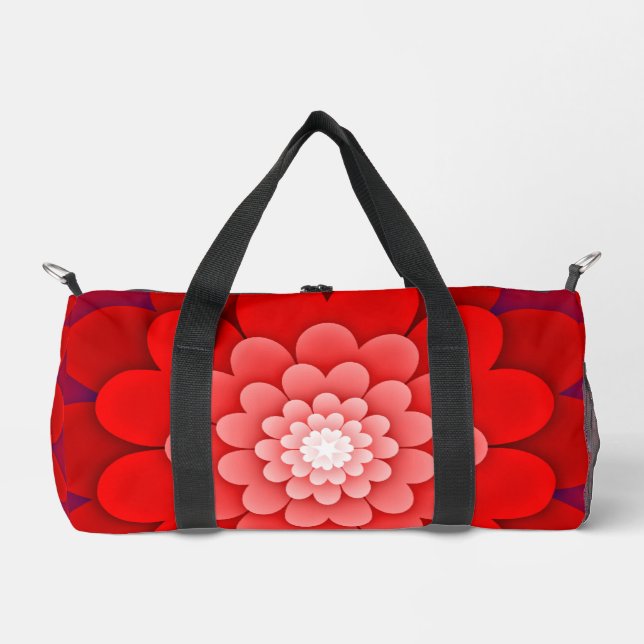 Red Floral Mandala-58566 Duffle Bag (Front)