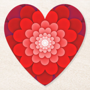 Red Floral Mandala-58566 Paper Coaster