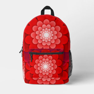 Red Floral Mandala-58566 Printed Backpack