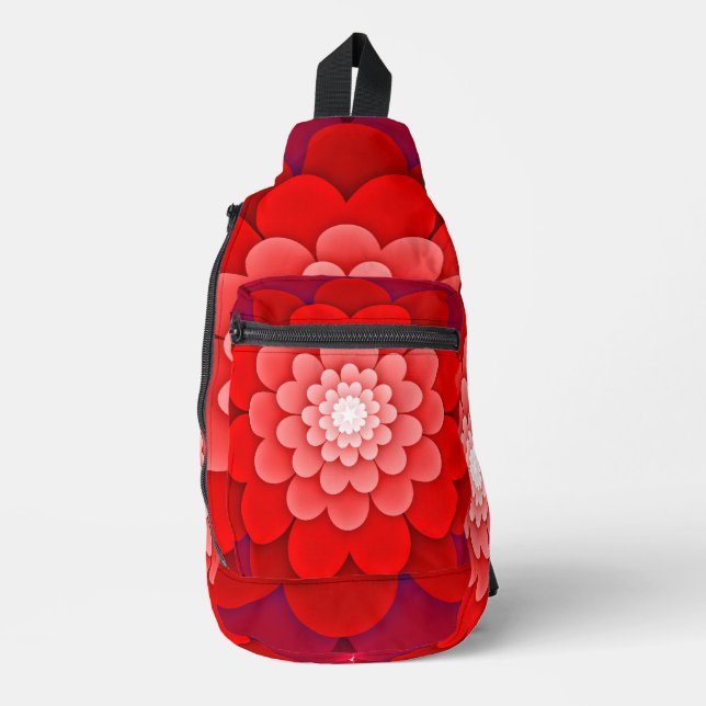 Red Floral Mandala-58566 Sling Bag (Front)