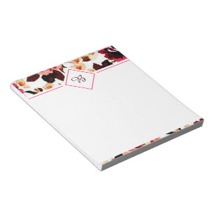 Red floral notepad