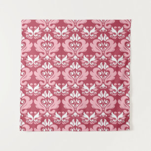 Red Floral: Pale Beige Seamless Tapestry