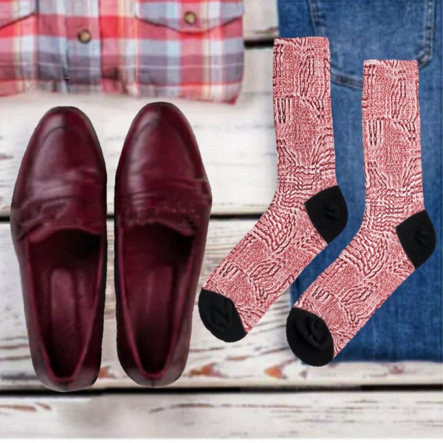 Red Floral Panel Crew Socks (Check out these Red Floral Panel, Crew Socks!)