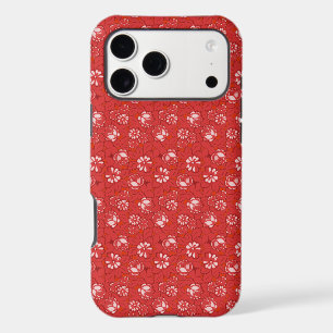 Red Floral Pattern in Romantic Vintage Style