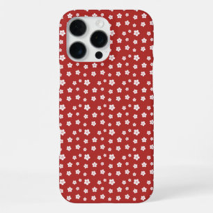 Red Floral Pattern iPhone 16 Pro Max Case