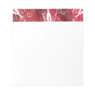 Red Floral Pattern Notepad