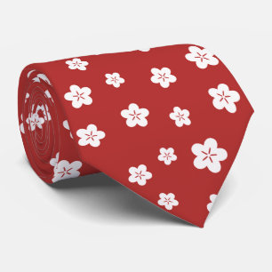Red Floral Pattern Tie