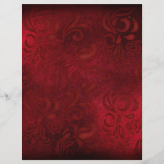 Red Floral Patterned Scrapbook Paper