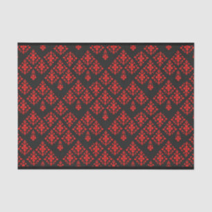 Red Floral Patterned Tissue Paper