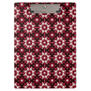 🌸 Red Floral Pearl Desk Folder Gift For Her💎 Clipboard