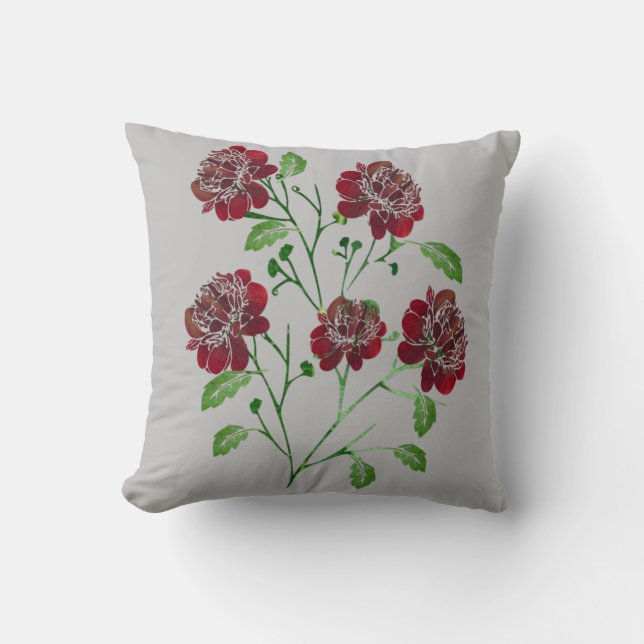 Red Floral Pillow (Front)