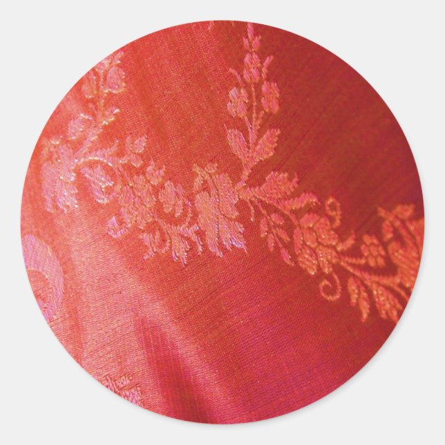Red Floral Plain Sticker (Front)