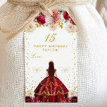Red Floral Princess Happy Birthday Gift Tags<br><div class="desc">This elegant and glamourous birthday gift tag can be personalised with a name or title such as daughter, granddaughter, niece, friend etc. The design features a beautiful princess with dark hair in a tiara and red ball gown. The text combines handwritten script and modern sans serif fonts for a classy...</div>
