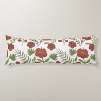 Red floral seamless pattern on white background