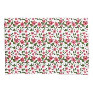 Red Floral Seamless Pattern     Pillowcase