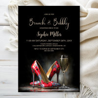 Red Floral Stiletto Shoes Brunch and Bubbly