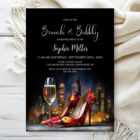 Red Floral Stiletto Shoes Brunch and Bubbly