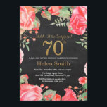Red Floral Surprise 70th Birthday Gold Glitter Invitation<br><div class="desc">Red Floral Surprise 70th Birthday Invitation for Women. Watercolor Botanical Floral Flower. Gold Glitter. Pink Peonies Floral Flowers. Adult Birthday. Chalkboard Background. For further customisation,  please click the "Customise it" button and use our design tool to modify this template.</div>