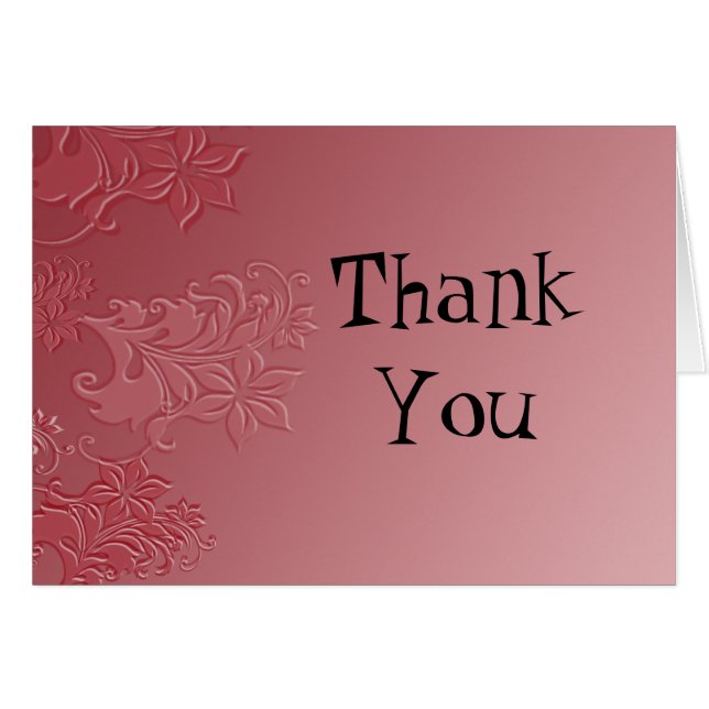 Red Floral Thank You Notes (Front Horizontal)