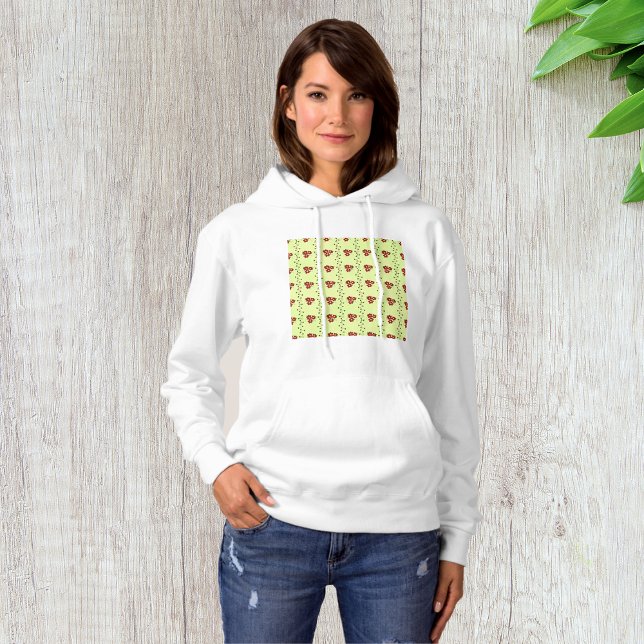 Red Floral Vine Pattern on Light Green Hoodie (Creator Uploaded)