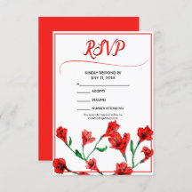 Red Floral Watercolor Wedding