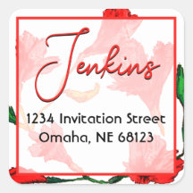 Red Floral Watercolor Wedding