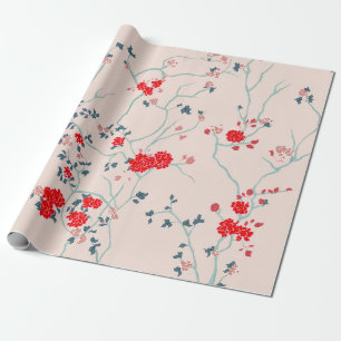 Red Floral Wrapping Paper