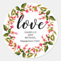 Red Floral Wreath Personalised Engagement Party