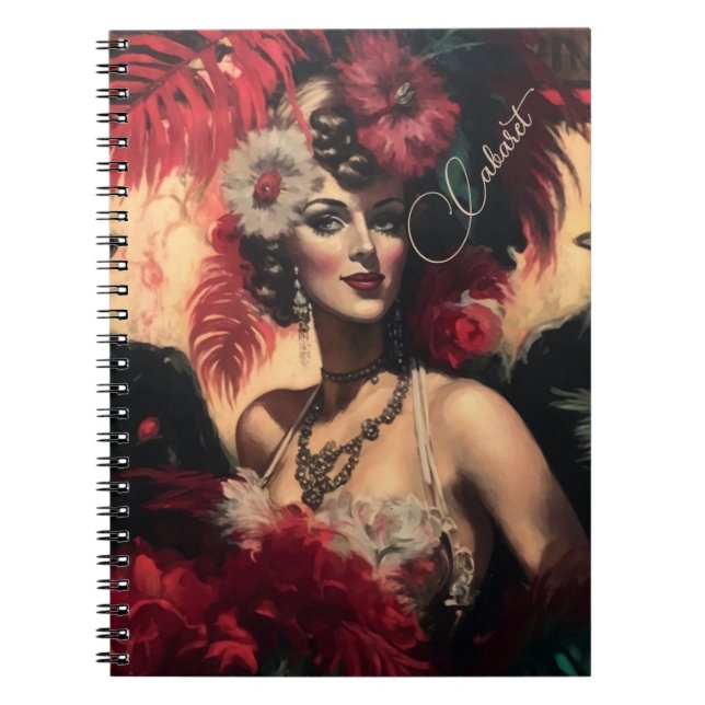 Red Florals and Feathers Notebook (Front)