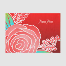 Red Flower Abstract Style personal name