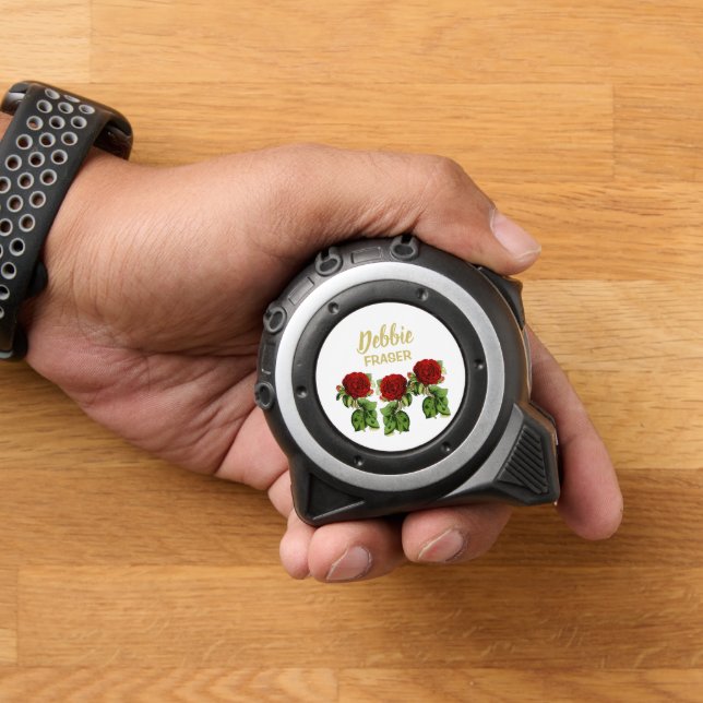 Red flower and green leaves custom name 1 (Home)