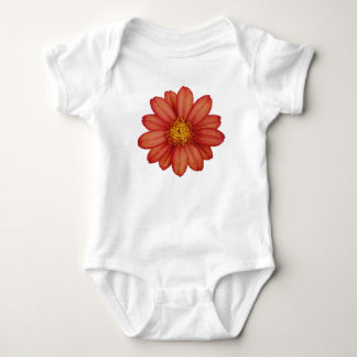 red flower baby bodysuit
