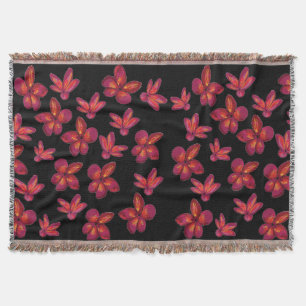 Red flower Blossoms Throw Blanket