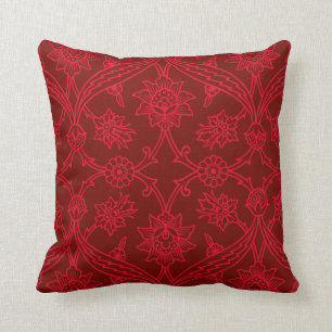 Red Flower Boho Chic Cushion