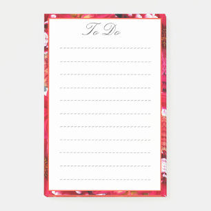 Red Flower Border To Do List Post-it Notes