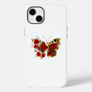 Red flower butterfly with red roses Case-Mate iPhone 14 plus case