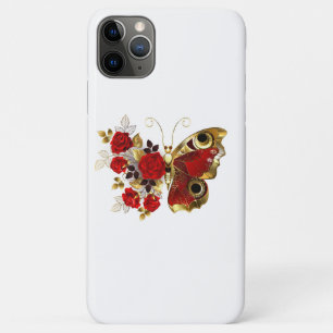 Red flower butterfly with red roses Case-Mate iPhone case