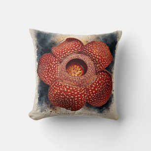 Red Flower Canvas Wall Art Modern Floral Print 2 Cushion