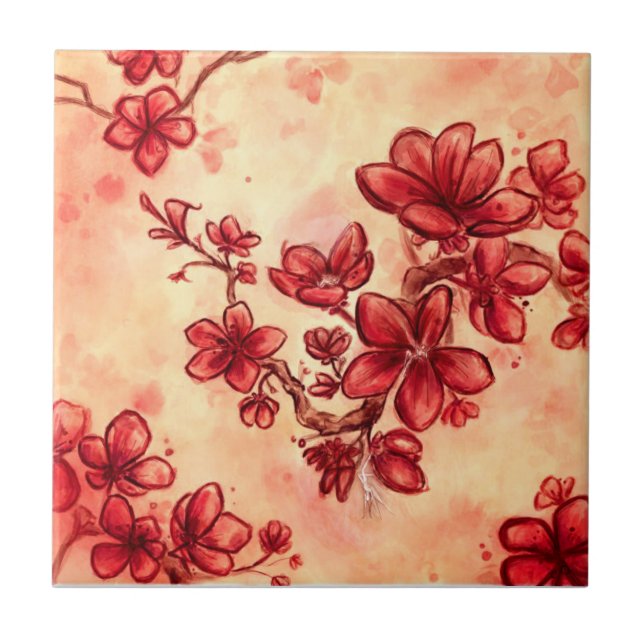Red Flower Dance  Tile (Front)