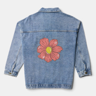 Red flower denim jacket