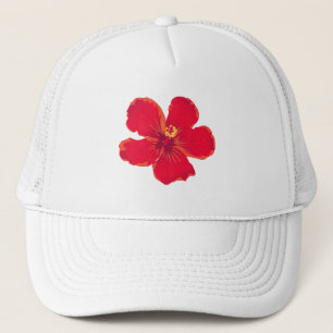 Red Flower Embroidered Bucket Hat
