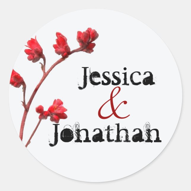 Red flower Envelope stickers (Front)