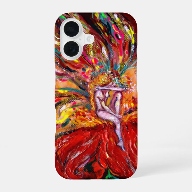 RED FLOWER FAIRY Fantasy iPhone 16 Case (Back)